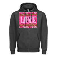 Charcoal Heather Love Valentine's day tumbler Zipper Hoodie - HowdyJamesFarm