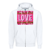 White Love Valentine's day tumbler Zipper Hoodie - HowdyJamesFarm