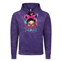 Cloud Purple Warrior Mom Messy Bun With Flowers Vintage Hoodie - BundleAndBundleShop