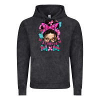 Vintage Black Warrior Mom Messy Bun With Flowers Vintage Hoodie - BundleAndBundleShop