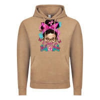 Vintage Coffee Warrior Mom Messy Bun With Flowers Vintage Hoodie - BundleAndBundleShop