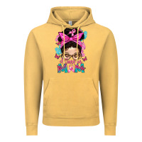Vintage Mustard Warrior Mom Messy Bun With Flowers Vintage Hoodie - BundleAndBundleShop