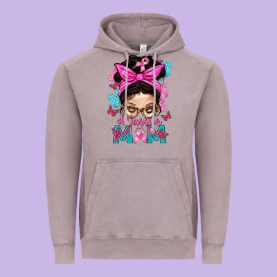 Warrior Mom Messy Bun With Flowers Vintage Hoodie Designed By Bundleandbundleshop