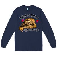 Navy Valentine Sloth, I Love You Slow Much Long Sleeve Tee - Bettercallsaul