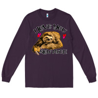 Plum Valentine Sloth, I Love You Slow Much Long Sleeve Tee - Bettercallsaul