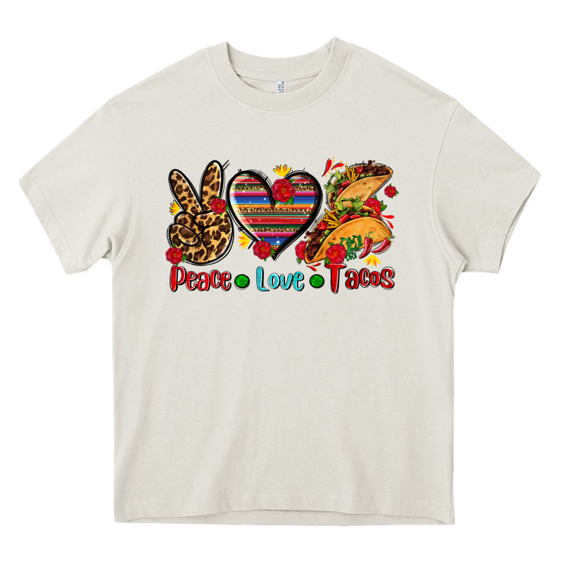 Peace Love Tacos Heavy Core Tee by AdoDesignShop | Teevron