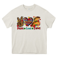 Cream peace love tacos Heavy Core Tee - AdoDesignShop