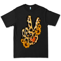 Black Leopard Sunflower Peace Sign Premium Tee - Jasminsmagicworld