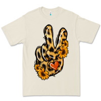 Bone Leopard Sunflower Peace Sign Premium Tee - Jasminsmagicworld