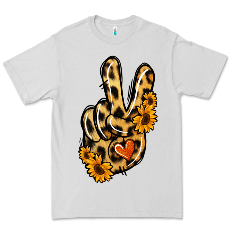 Leopard Sunflower Peace Sign Premium Tee by Jasminsmagicworld | Teevron