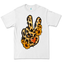 White Leopard Sunflower Peace Sign Premium Tee - Jasminsmagicworld