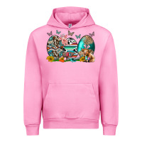 Fuchsia Pink easter easter eggs Urban Hoodie - CowhideDigitalArt