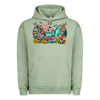 Pigment Oil Green easter easter eggs Urban Hoodie - CowhideDigitalArt