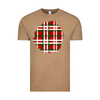 Vintage Coffee Christmas Tartan Patch Vintage Tee - BundleAndBundleShop