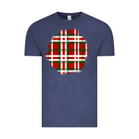 Vintage Denim Christmas Tartan Patch Vintage Tee - BundleAndBundleShop