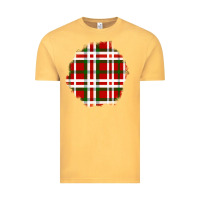 Vintage Mustard Christmas Tartan Patch Vintage Tee - BundleAndBundleShop
