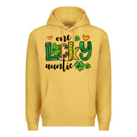 Antique Gold One lucky auntie St. Patrick's Premium Hoodie - OliviaCreatesArt