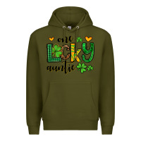 Army Green One lucky auntie St. Patrick's Premium Hoodie - OliviaCreatesArt