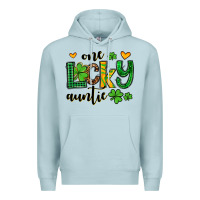 Blue Mist One lucky auntie St. Patrick's Premium Hoodie - OliviaCreatesArt