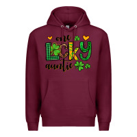 Burgundy One lucky auntie St. Patrick's Premium Hoodie - OliviaCreatesArt