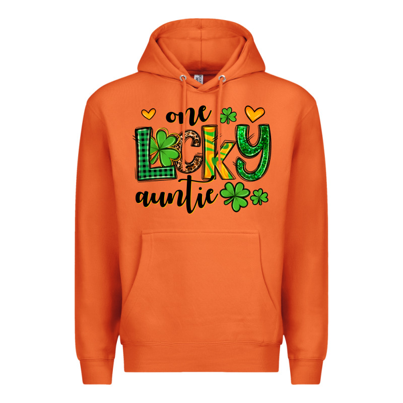 One Lucky Auntie St. Patrick's Premium Hoodie by OliviaCreatesArt | Teevron