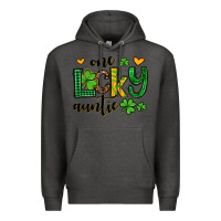 Charcoal Heather One lucky auntie St. Patrick's Premium Hoodie - OliviaCreatesArt