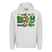 Dove Grey One lucky auntie St. Patrick's Premium Hoodie - OliviaCreatesArt