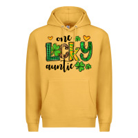 Mustard One lucky auntie St. Patrick's Premium Hoodie - OliviaCreatesArt