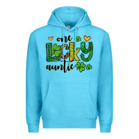 Ocean Blue One lucky auntie St. Patrick's Premium Hoodie - OliviaCreatesArt