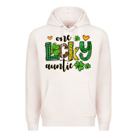 Pale Pink One lucky auntie St. Patrick's Premium Hoodie - OliviaCreatesArt