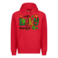 Red One lucky auntie St. Patrick's Premium Hoodie - OliviaCreatesArt
