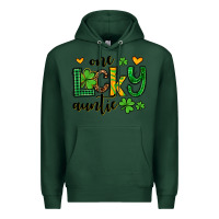 Sports Green One lucky auntie St. Patrick's Premium Hoodie - OliviaCreatesArt