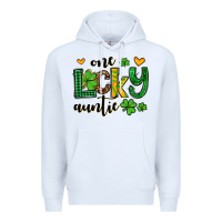 White One lucky auntie St. Patrick's Premium Hoodie - OliviaCreatesArt