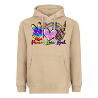 Peace Love Rock Heavyweight Hoodie | Teevron