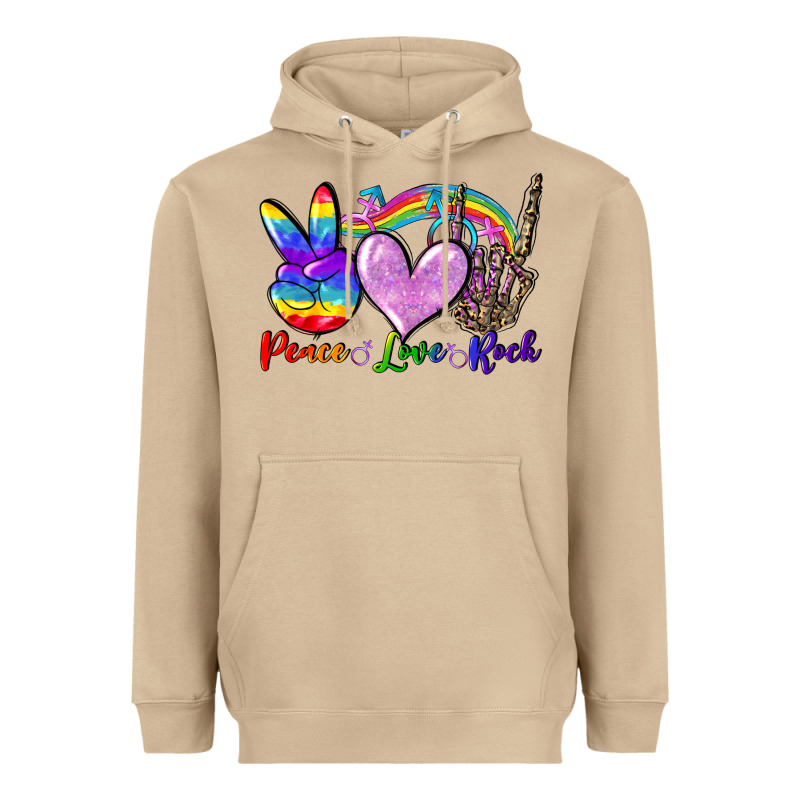 Peace Love Rock Heavyweight Hoodie by FaDigitalArtStudio | Teevron