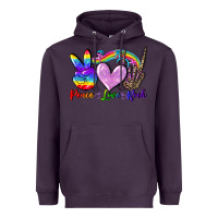 Plum Peace love rock Heavyweight Hoodie - FaDigitalArtStudio