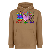 Toasted Coconut Peace love rock Heavyweight Hoodie - FaDigitalArtStudio