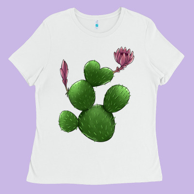 Heart Cactus Ladies Tee Designed By Jasminsmagicworld