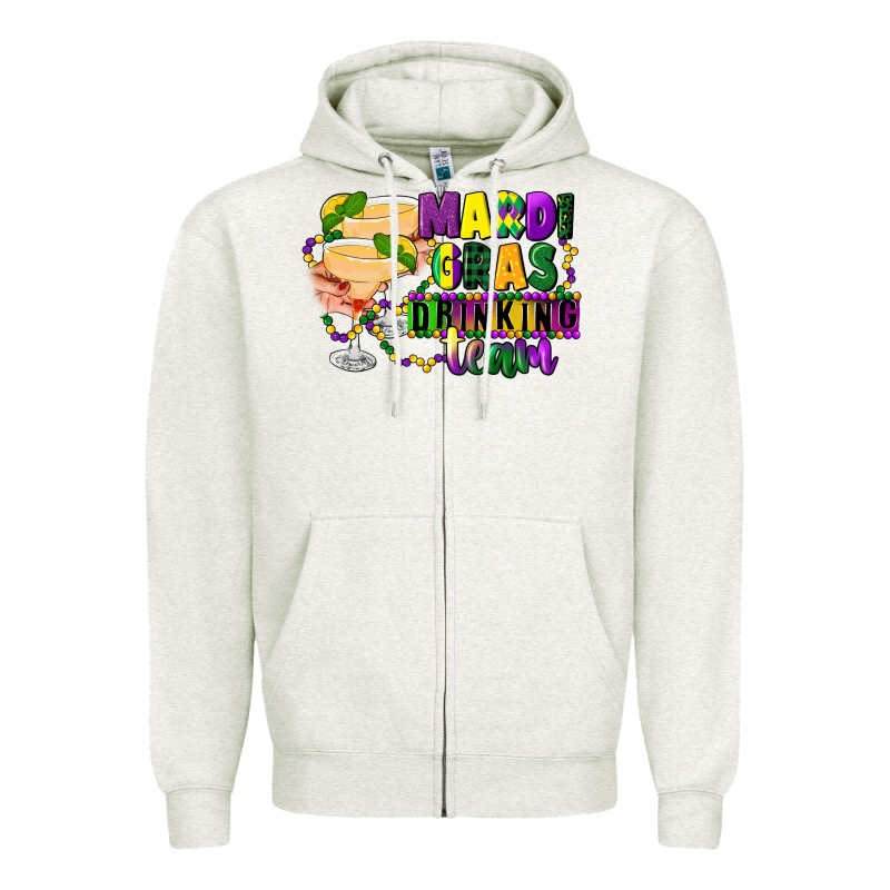 Mardi Gras Drinking Team Margaritas Zipper Hoodie by CowGirlArtShop | Teevron