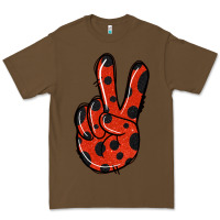 Cacao Ladybug Peace Sign Premium Tee - Jasminsmagicworld