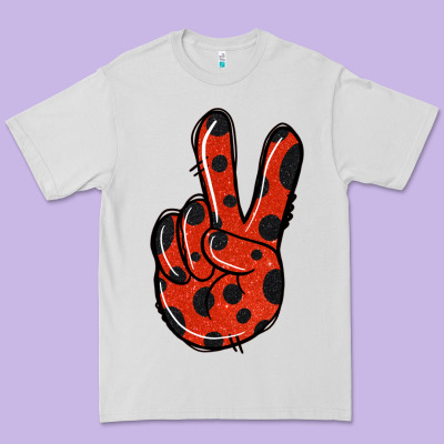 Ladybug Peace Sign Premium Tee Designed By Jasminsmagicworld