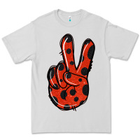 Dove Grey Ladybug Peace Sign Premium Tee - Jasminsmagicworld