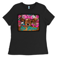 Black be mine valentine's day cow Ladies Tee - Jasminsmagicworld