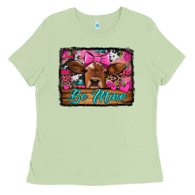 Be Mine Valentine's Day Cow Ladies Tee by Jasminsmagicworld | Teevron