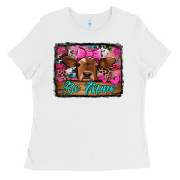 White be mine valentine's day cow Ladies Tee - Jasminsmagicworld