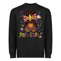 Black mardi gras principal afro messy bun Heavyweight Sweatshirt - texasbilliewilder
