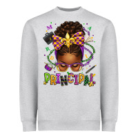 Heather Grey mardi gras principal afro messy bun Heavyweight Sweatshirt - texasbilliewilder