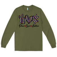 Army Green Peace Love Autism Long Sleeve Tee - Bettercallsaul