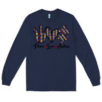 Navy Peace Love Autism Long Sleeve Tee - Bettercallsaul