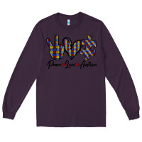 Plum Peace Love Autism Long Sleeve Tee - Bettercallsaul